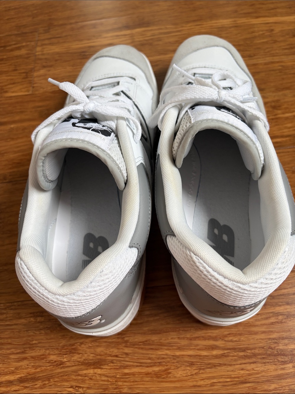 New Balance 550 White, Gray & Gum Low-Top Sneakers - Picture 7 of 8